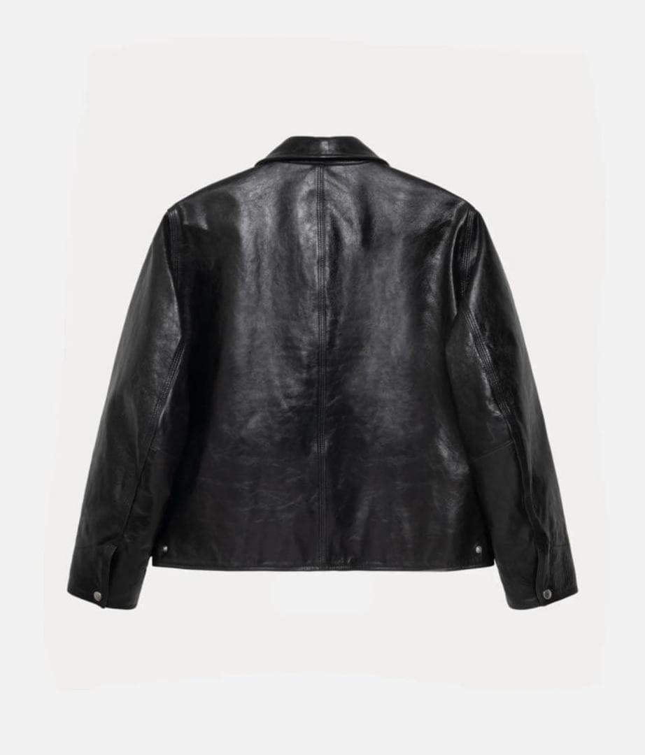 完売品 STUSSY GARAGE JACKET LEATHER BLACK L
