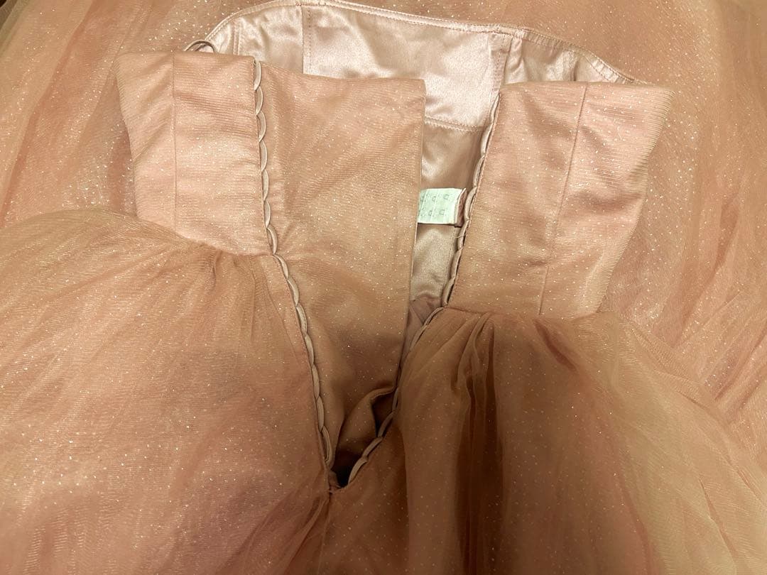 ハツコエンドウ風カラードレス　くすみピンク　ウェディングドレス