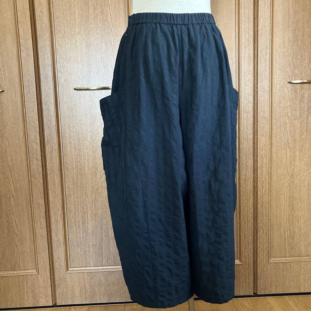 kazuringo様！ 慈雨　ポケットアクセント　　　凸凹生地のコクーンパンツ