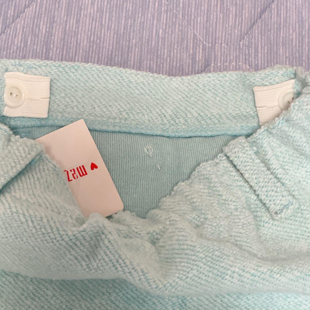 新品　メゾピアノ　ミミポポスカート　水色　リボン　刺繍　平成レトロ　110