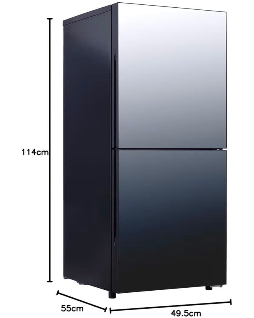 TWINBIRD ツインバード 2ドア 冷蔵庫 121L ブラック　ミラー
