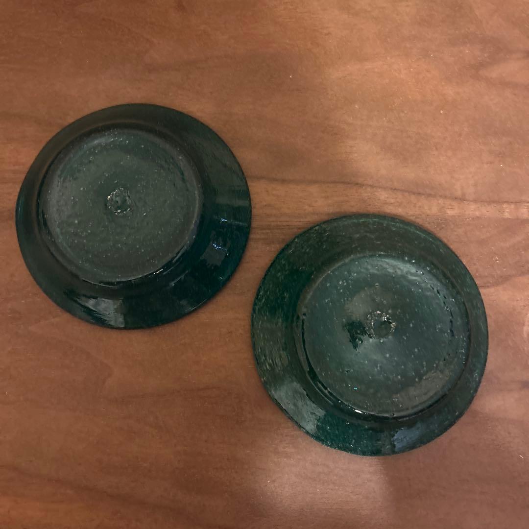 小谷眞三　倉敷ガラス　小皿12cm 2枚
