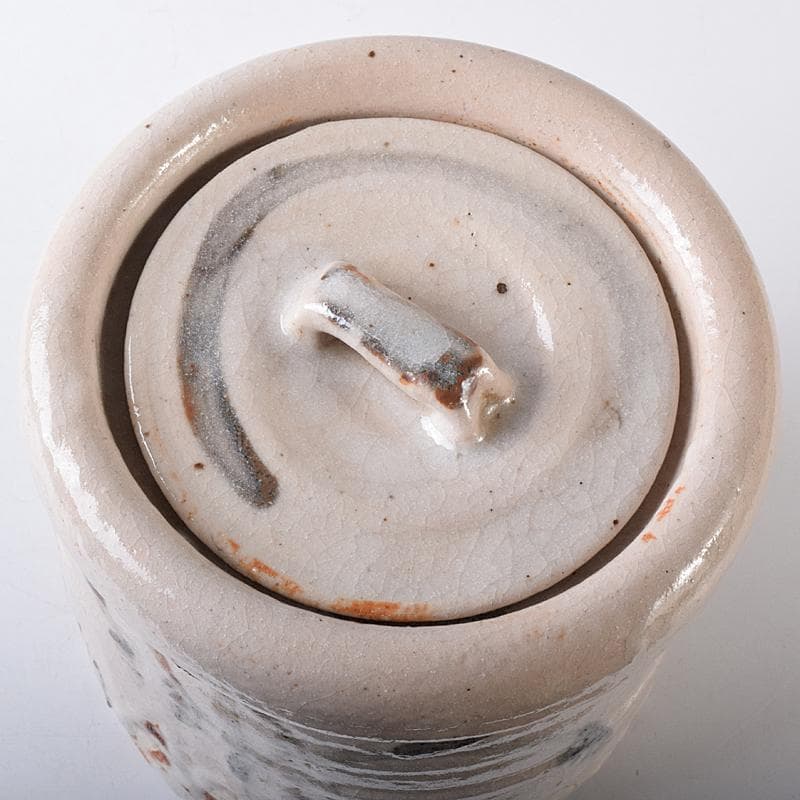 茶道具　山崎道正作　絵志野　水指　裏千家十五代鵬雲斎極め箱　M　R8732B