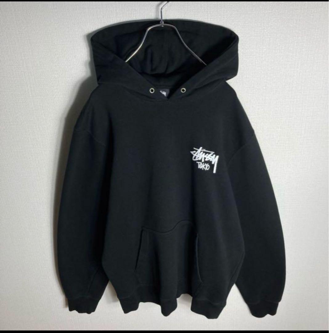ステューシー Stussy ブラック プルオーバーパーカー