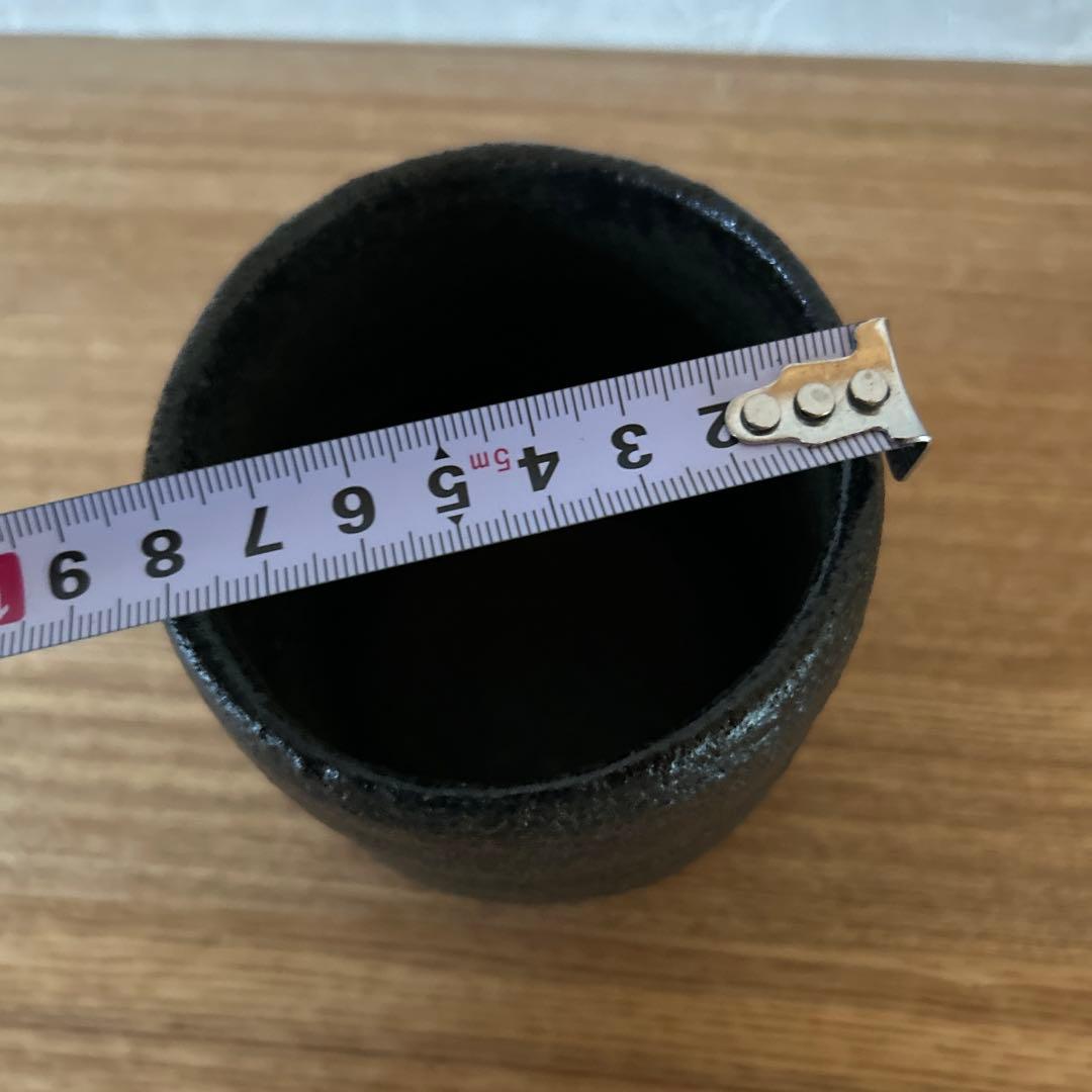 佐々木昭楽　楽焼窯　長次郎写風折　筒茶碗　茶道具