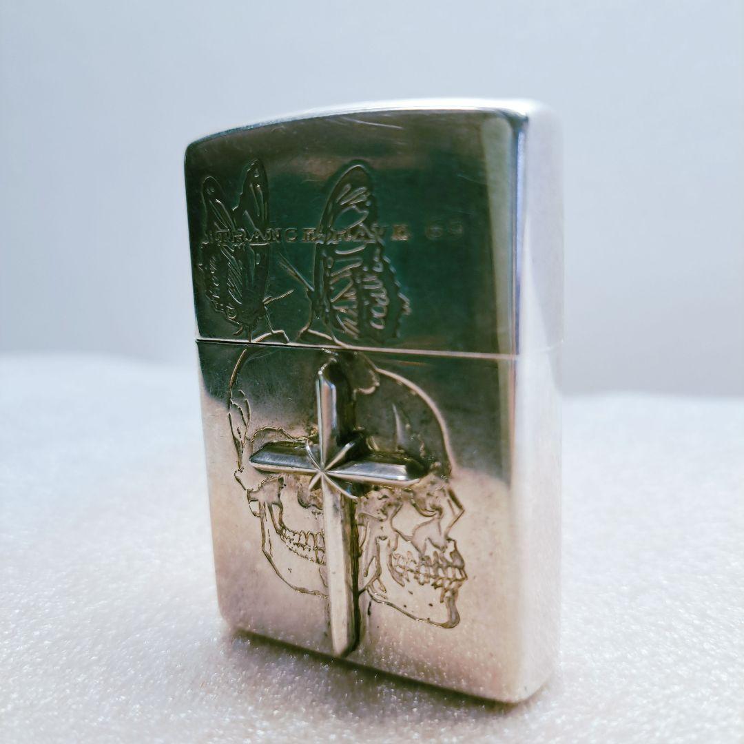 ZIPPO silver 十字架 スカル 蝶々 写真を追加