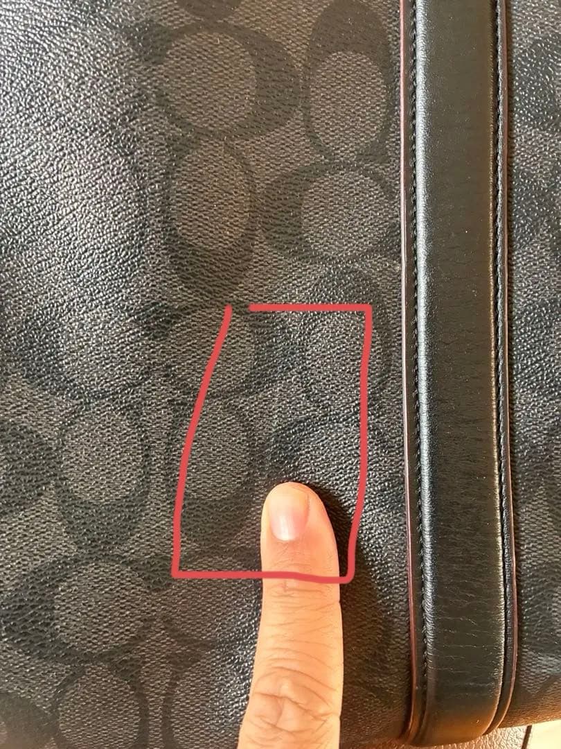 COACH ブラック レザービジネスバッグ