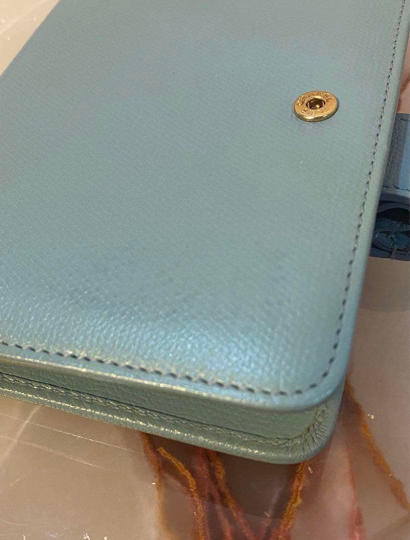 mumu 未使用 CHANELシャネル 水色レザー 手帳 希少色