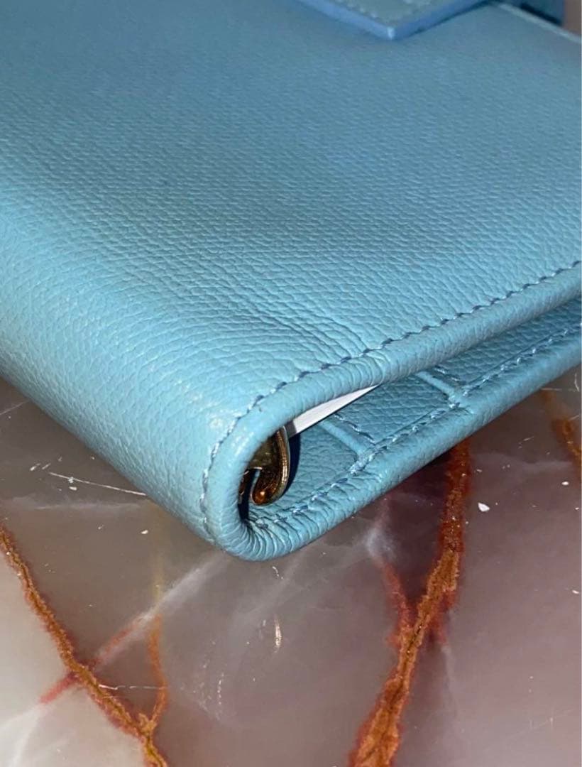 mumu 未使用 CHANELシャネル 水色レザー 手帳 希少色