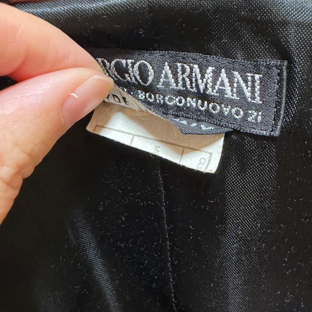 極美品ジョルジオアルマーニ 黒タグ ジップアップコート 2wayネック ブラック