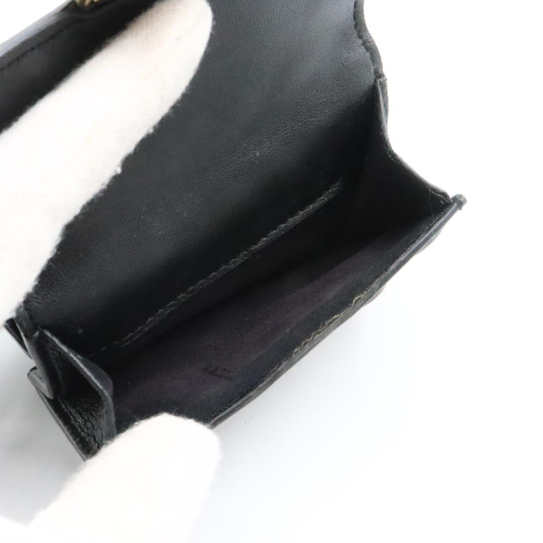 美品　フェンディ　ズッカ　レザー　コンパクト　財布　ブラック