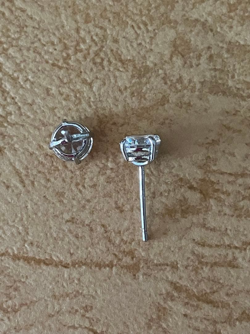 まさみ様用CZダイヤモンド スタッドピアス K14WG 14金 一粒ダイヤモンド