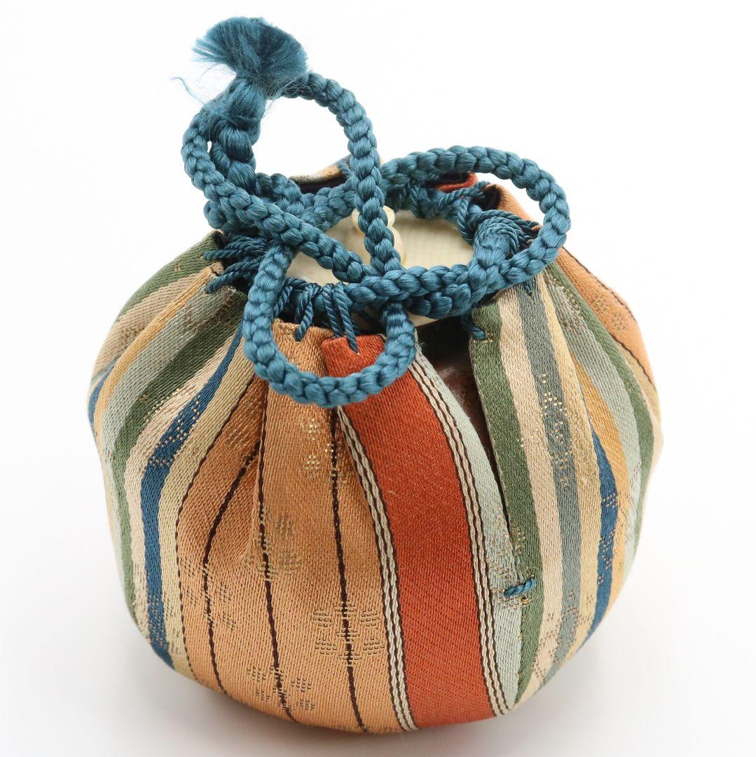 鬼丸碧山作 高取茶入 文琳 金春手金襴 万屋町緞子 茶道具 共箱　M318