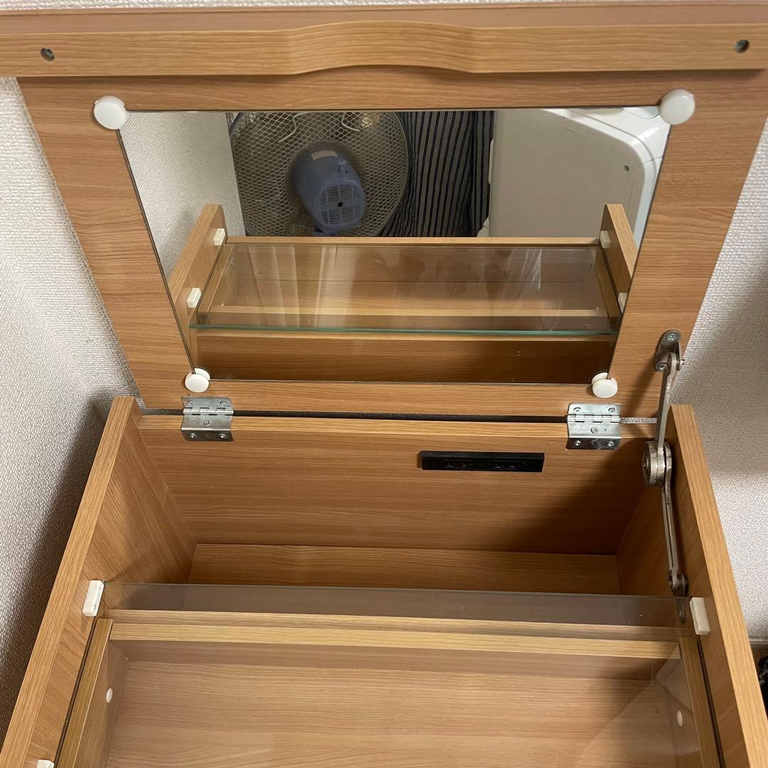 コンパクトドレッサー　鏡台　化粧台　デスク　スーツル　ナチュラル