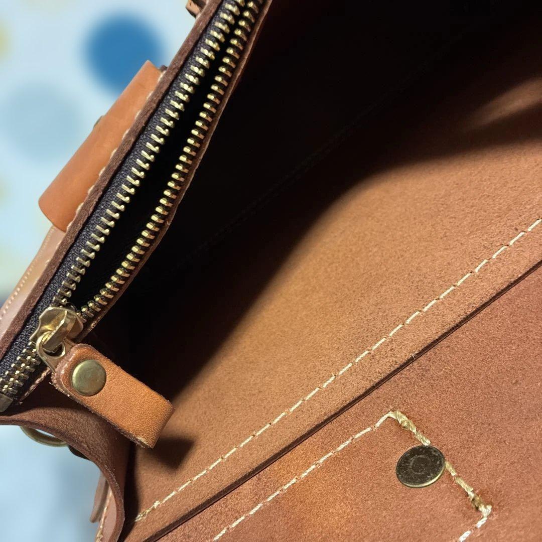 Herz 総かぶせ　横型　2way ビジネスバッグ　Lサイズ　革