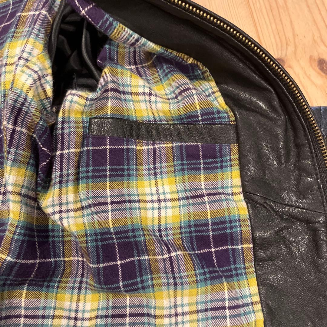 R. NEWBOLD ブラックレザーシングルライダースジャケット M