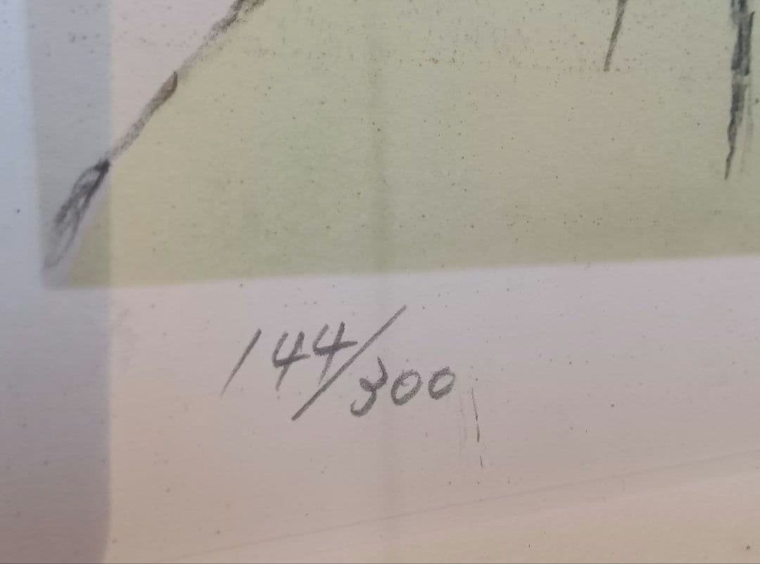 竹久夢二『女十題の内　ネルの感触　144/300』版画　リトグラフ　額縁無し