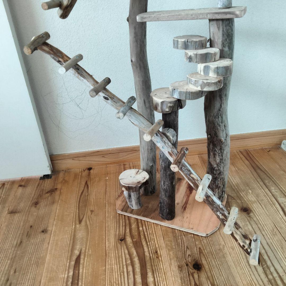 バードアスレチックジム大型 ㊺ 天然木 自然木 流木 インコ おもちゃ