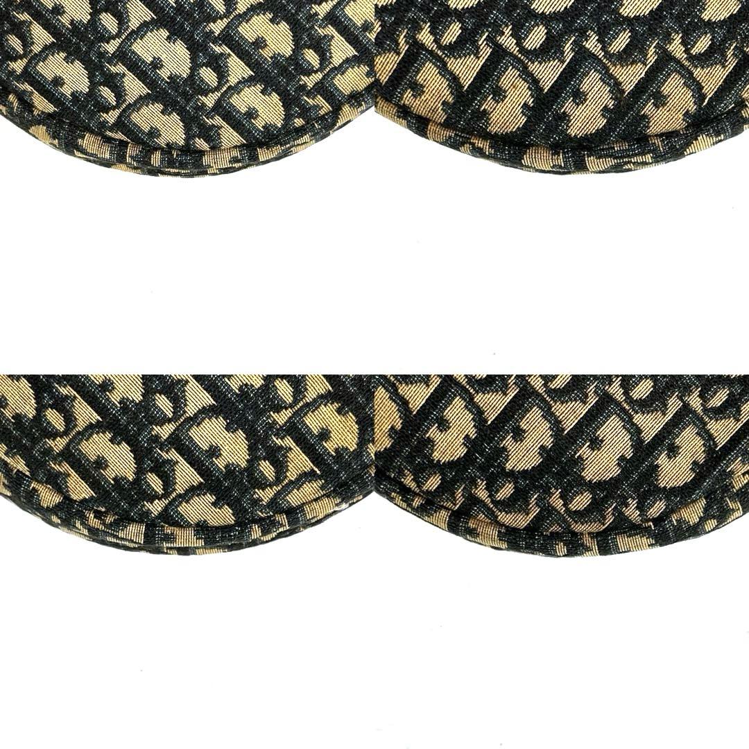 【美品】ディオール　ショルダーバッグ　トロッター　総柄　キャンバス　レザー　濃紺