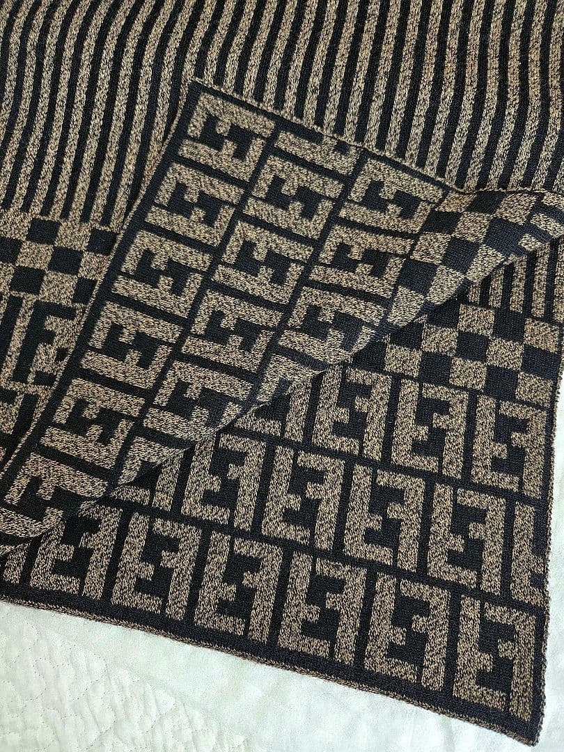 美品✨ FENDI フェンディ ズッカ柄 FF マフラー ウール イタリア