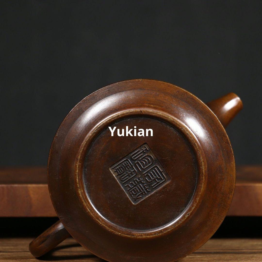 銅製 銅壺 招財進宝 茶器 茶道具 茶寵 美術品 煎茶道具