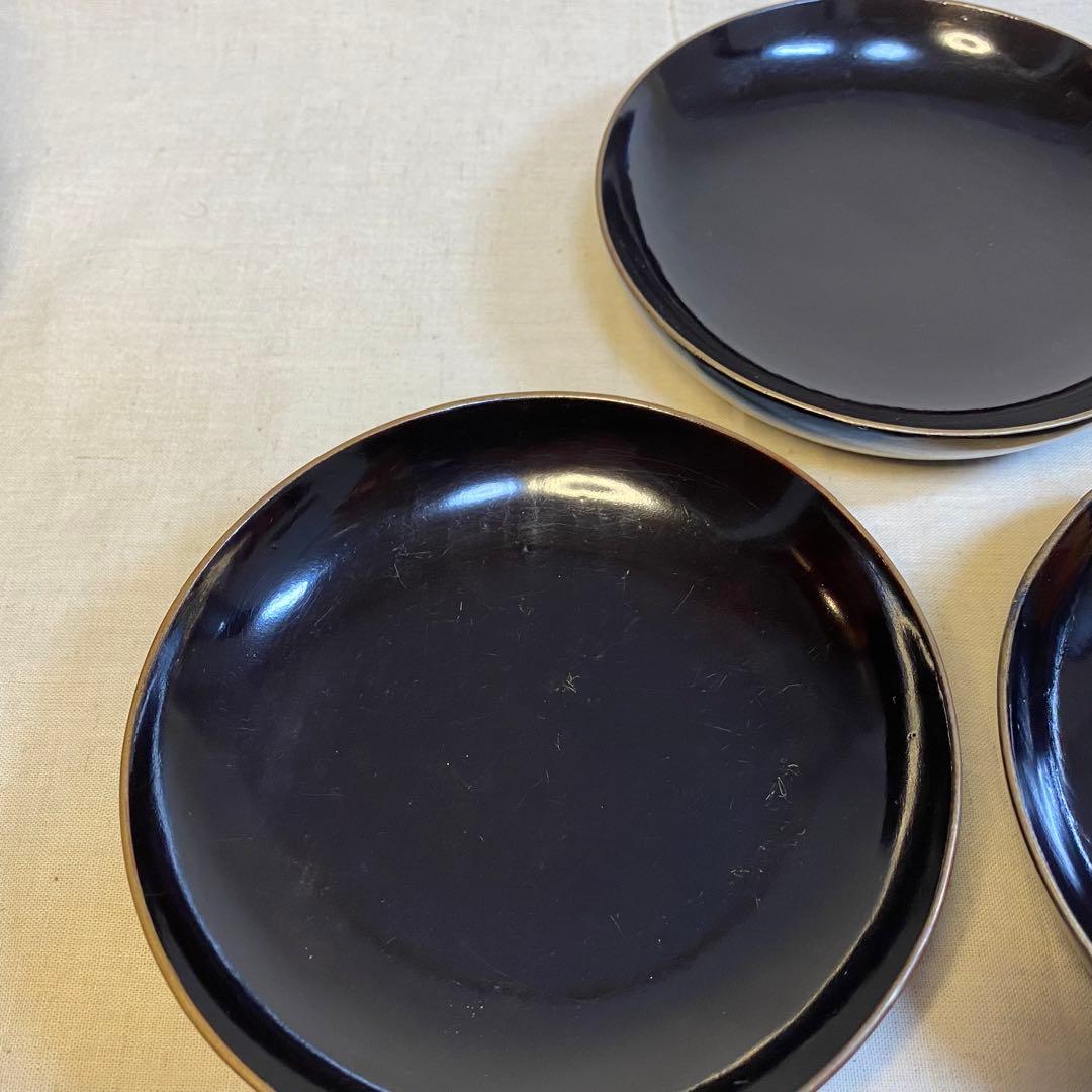 輪島塗　吸物椀　菓子椀　煮物椀　お椀　漆器　金蒔絵　松の図　木製　3客　セット⑧