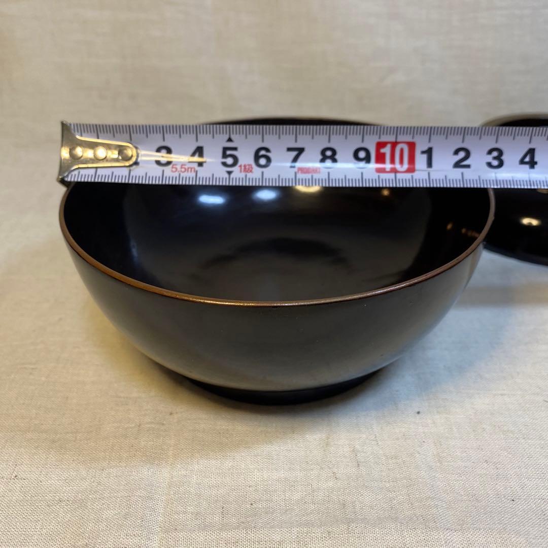 輪島塗　吸物椀　菓子椀　煮物椀　お椀　漆器　金蒔絵　松の図　木製　3客　セット⑧