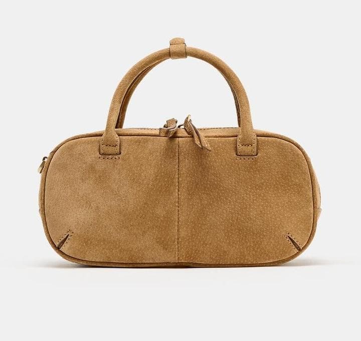 ★新品/ドイツ輸入品/ZARA/リアルスエードボウリングバッグ★