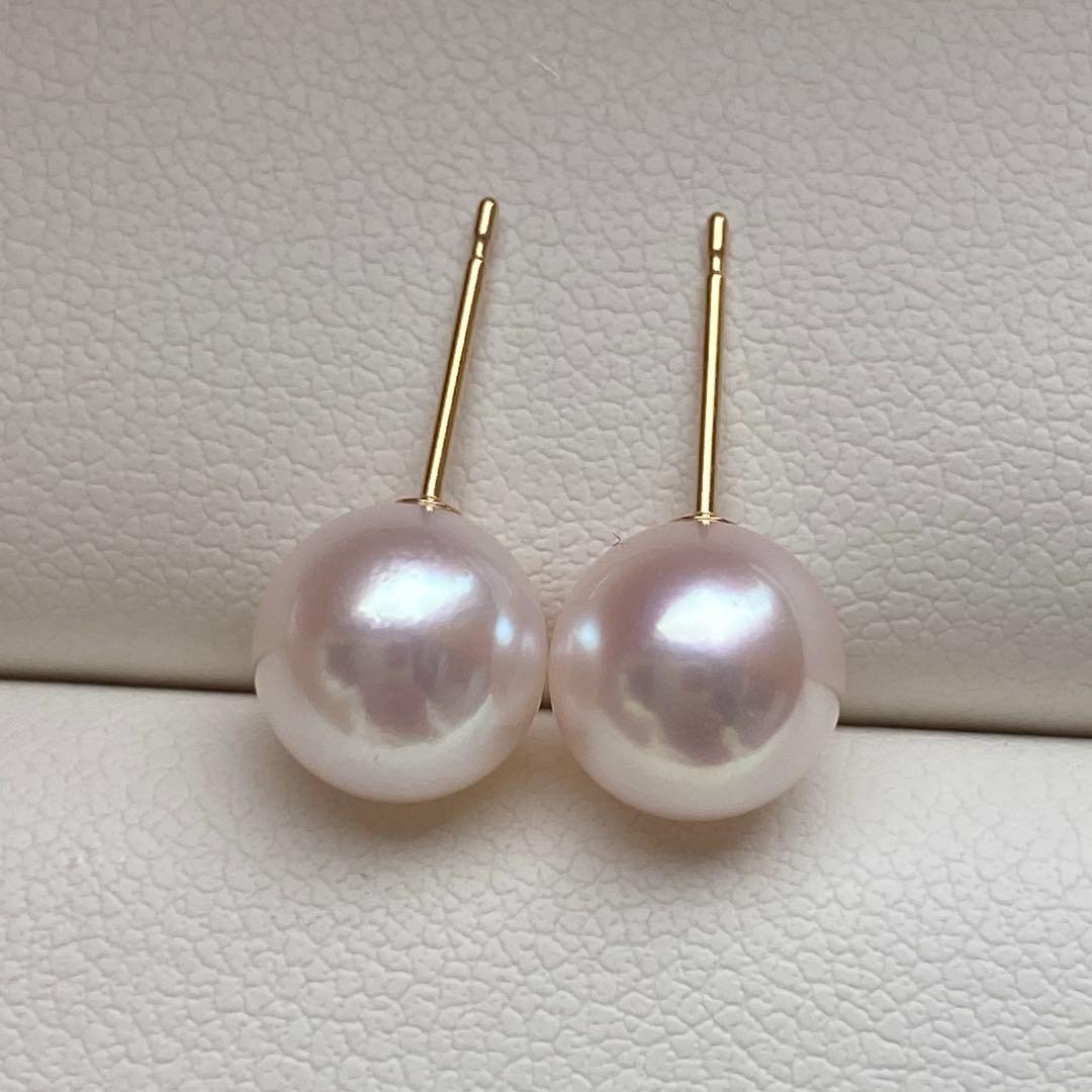 1929 美品❣️天女級のテリ❣️K18❣️あこや真珠7.5-8mm ピアス