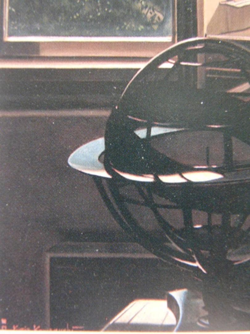 川口 起美雄「木星儀のある部屋」希少画集より、状態良好、新品高級額装付