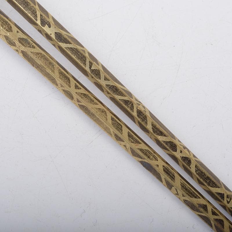 茶道具　金谷五郎三郎作　黄銅　火箸　共箱　M　R7525