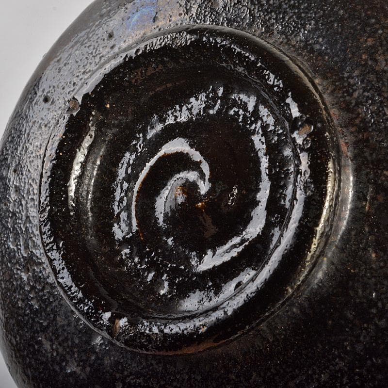 茶道具　楽吉左衛門　九代了入　黒筒茶碗　共箱　G　R6993