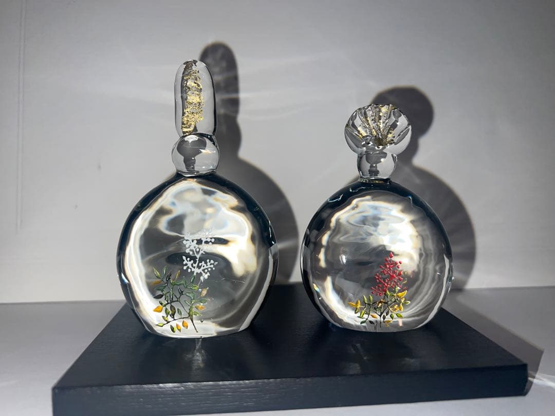 「南天のおひな様」 ガラスのお雛様 雛人形 節句人形 手作り ひな人形 ひな祭り