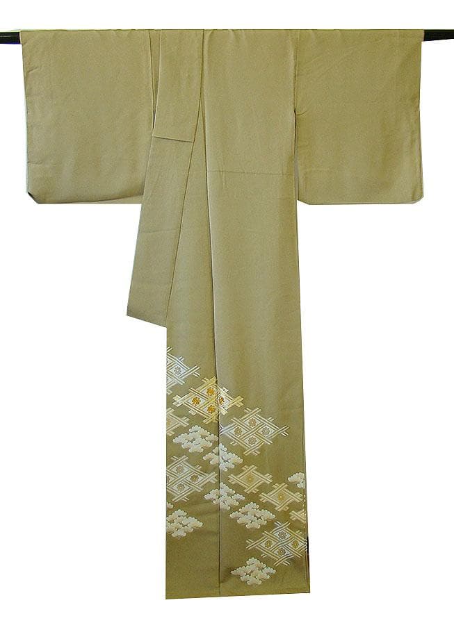 ロング寸 作家物 極上一越地 金彩加工染 色留袖・訪問着（正絹）仕立上りD666