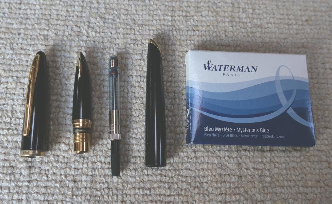 ウオーターマン　万年筆　カレン　ブラック・シーGT　中字