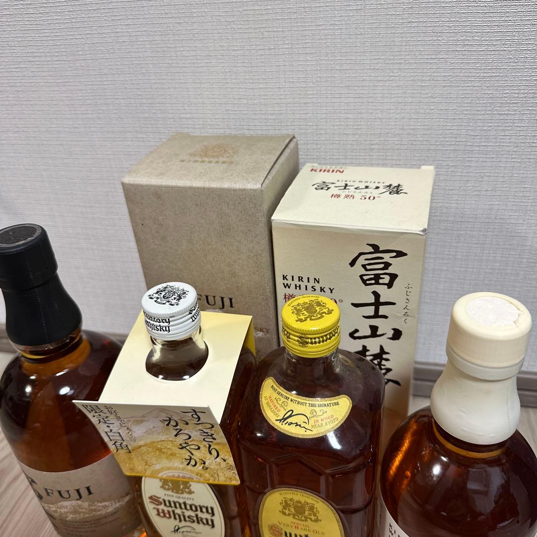 ぐりもん富士シングルモルト、富士山麓、白角、復刻角ウイスキー4本セット