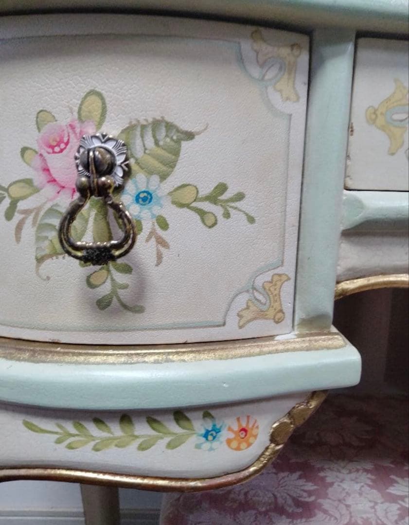 ロココ調　アンティーク　猫足　ドレッサー　三面ミラー