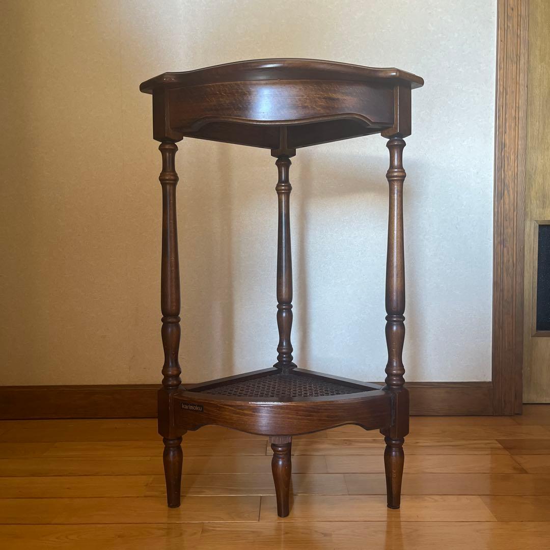 カリモクkarimoku コロニアル　コーナーテーブル コーナーラック 花台