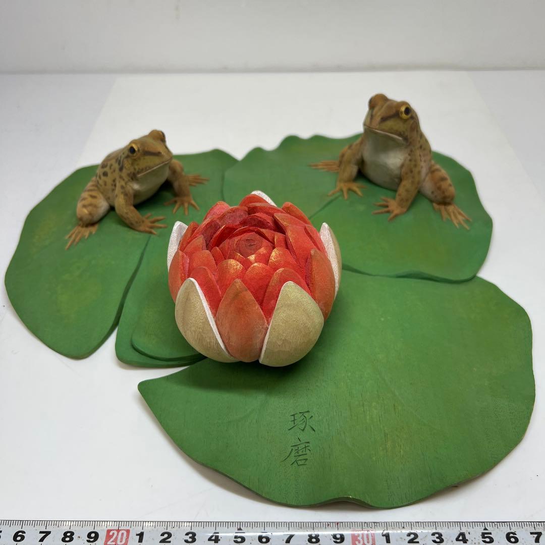 神保琢磨　木彫彩色「春陽」 共箱　幅約31㎝　チニエト　東な7-1221☆2F