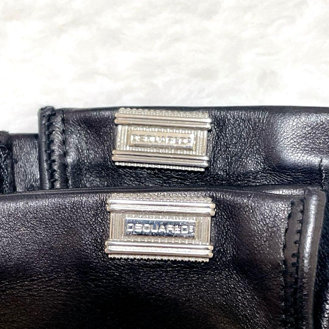 【美品】DSQUARED2 手袋 レザー　やぎ革　ブラック　イタリア製