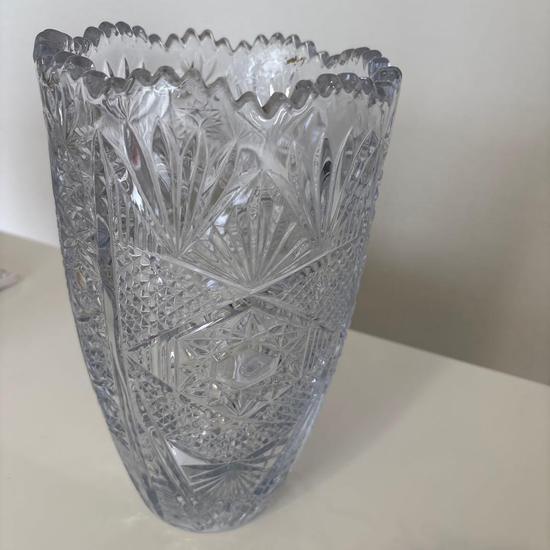 クリスタルガラス 花瓶 高さ約26.5cm