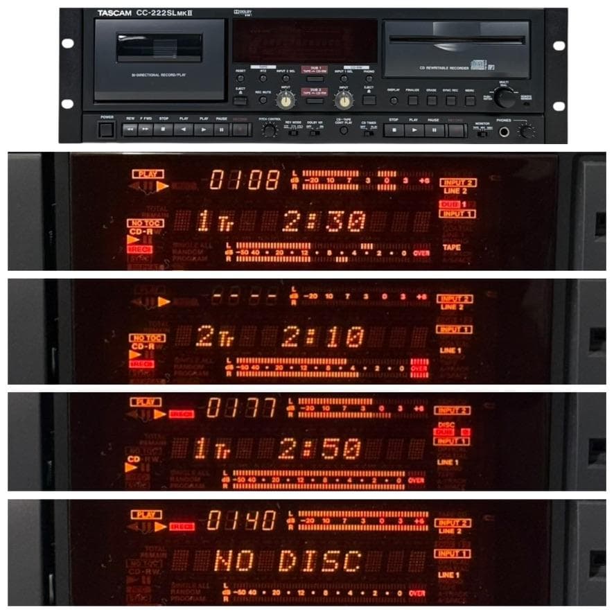 優良美品・TASCAM CDレコーダー/カセットデッキ CC-222SLMK2
