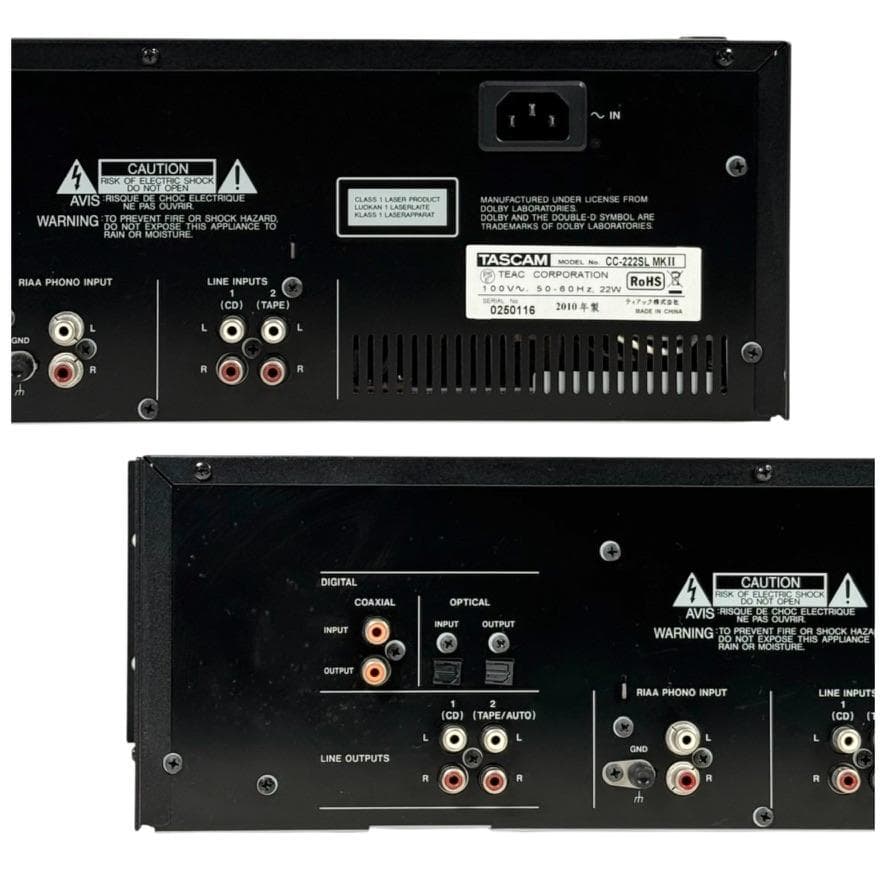 優良美品・TASCAM CDレコーダー/カセットデッキ CC-222SLMK2