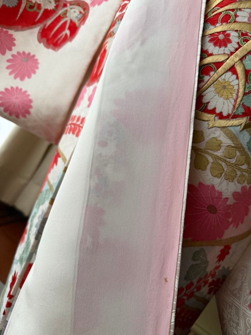 振袖フルセット アイボリー×ピンク×コーラル×ペールブルー×ゴールド 古典柄