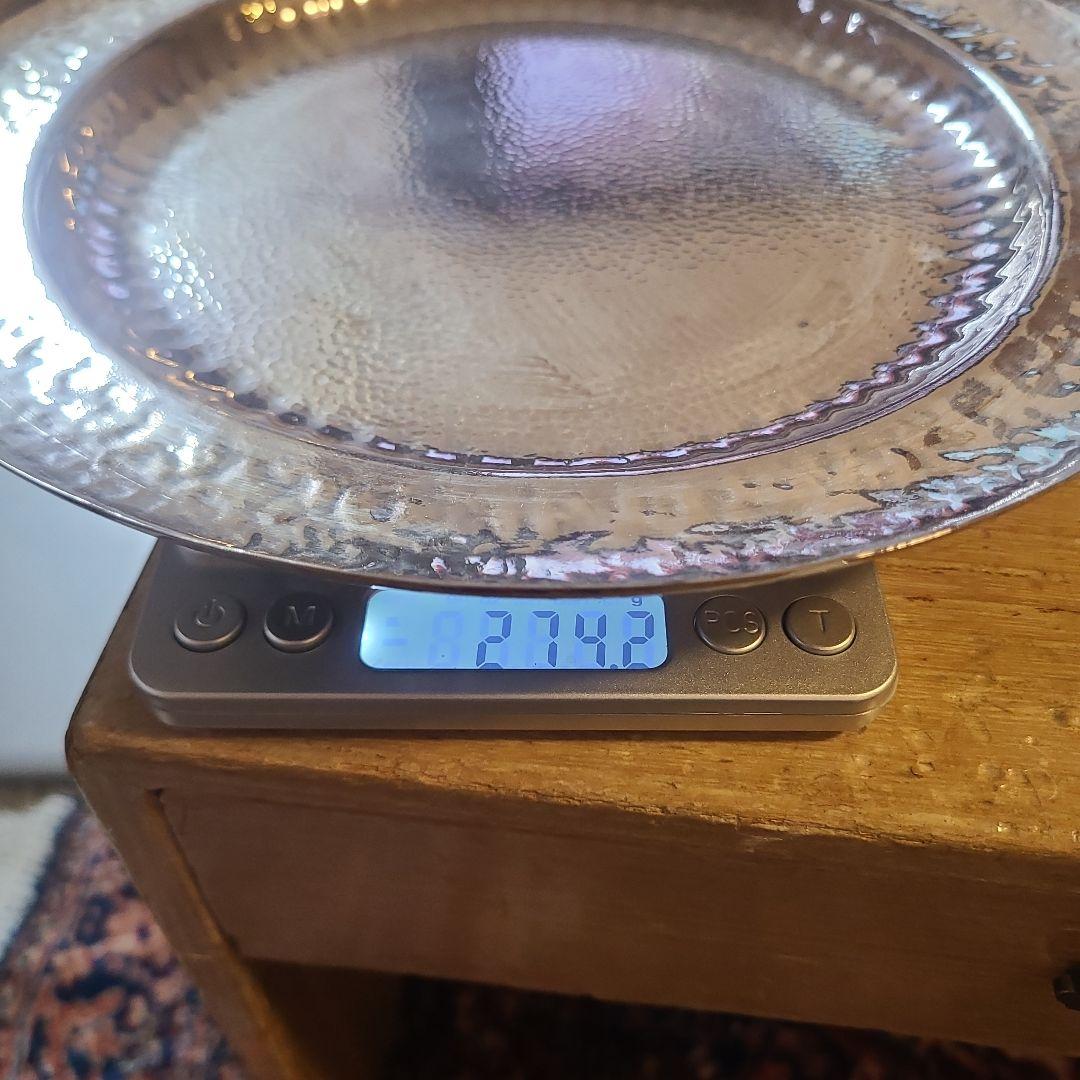 つ*ち様 純銀製 丸盆 青海盆 274.2g