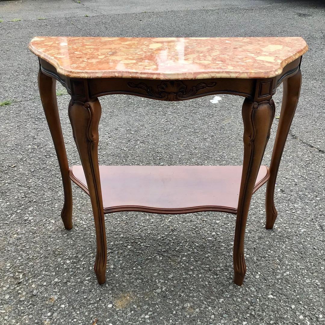 大理石天板の西洋家具テーブル　コンソール テーブル 花台 アンティーク