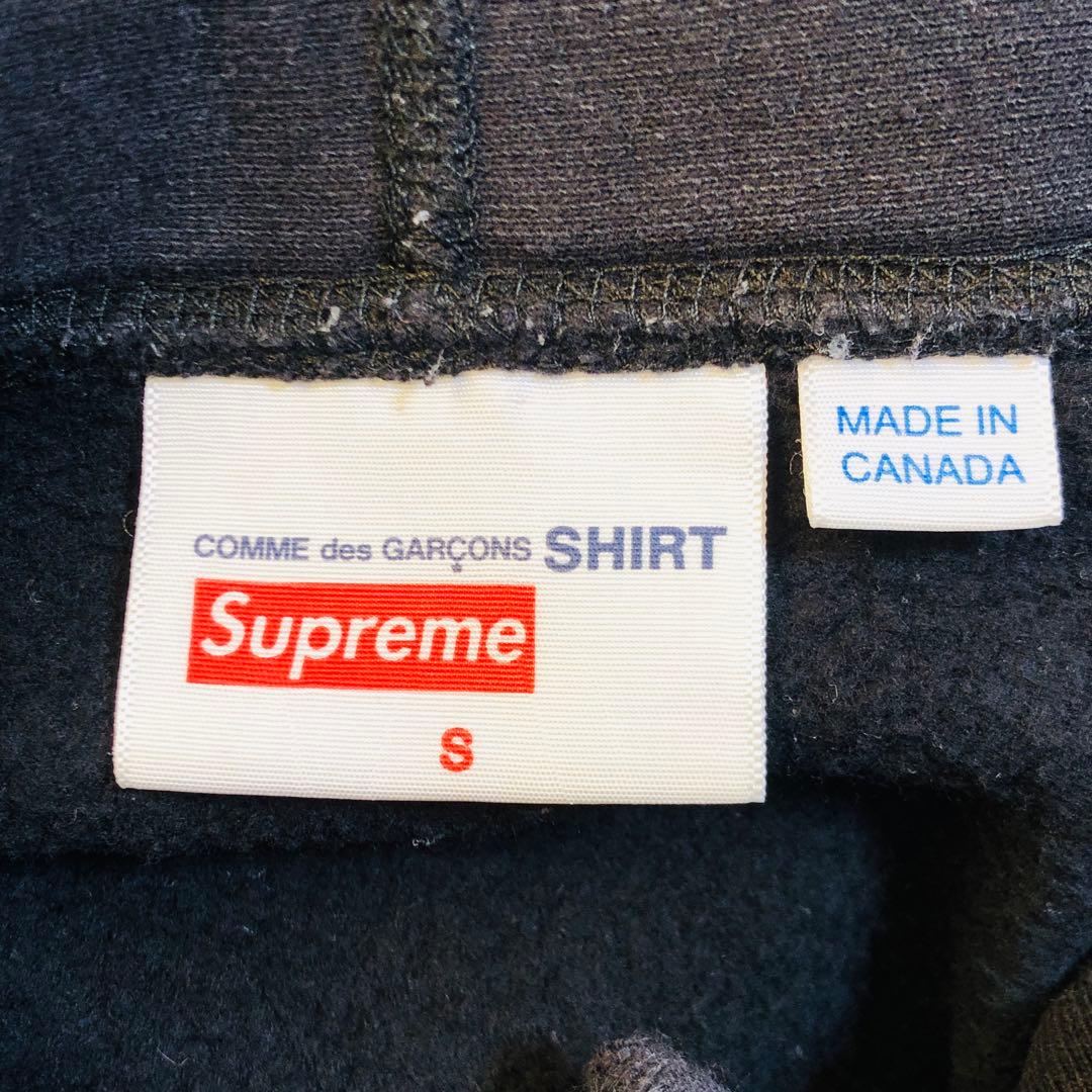 【大人気コラボ】シュプリーム コムデギャルソン ボックスロゴ パーカー S 黒