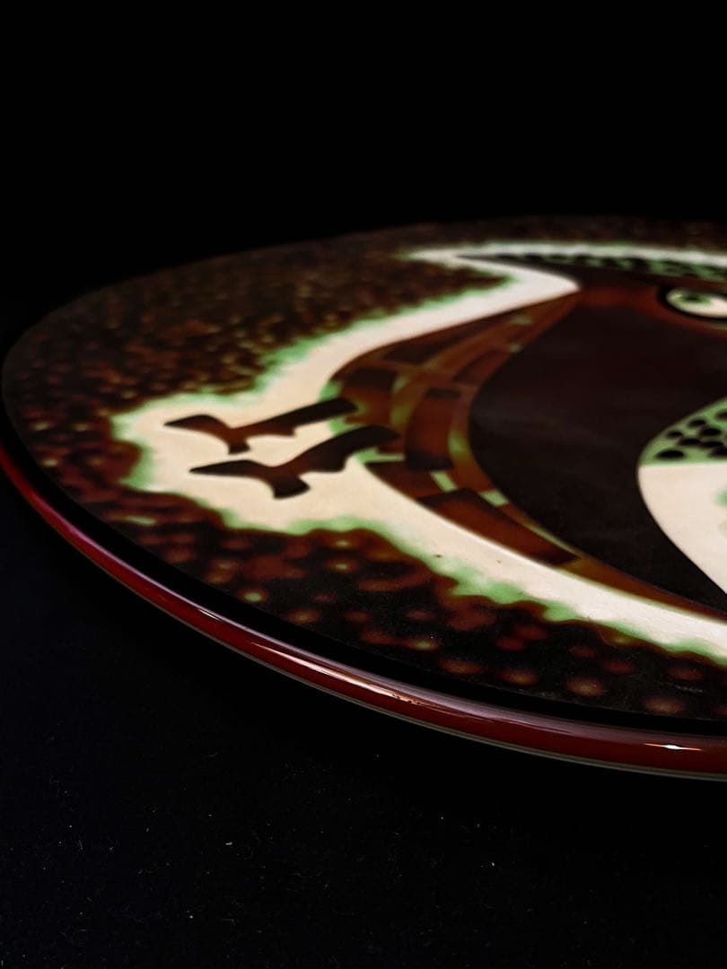 ビンテージ　稀少品　絵皿　フクロウ　大皿　プレート　飾り皿