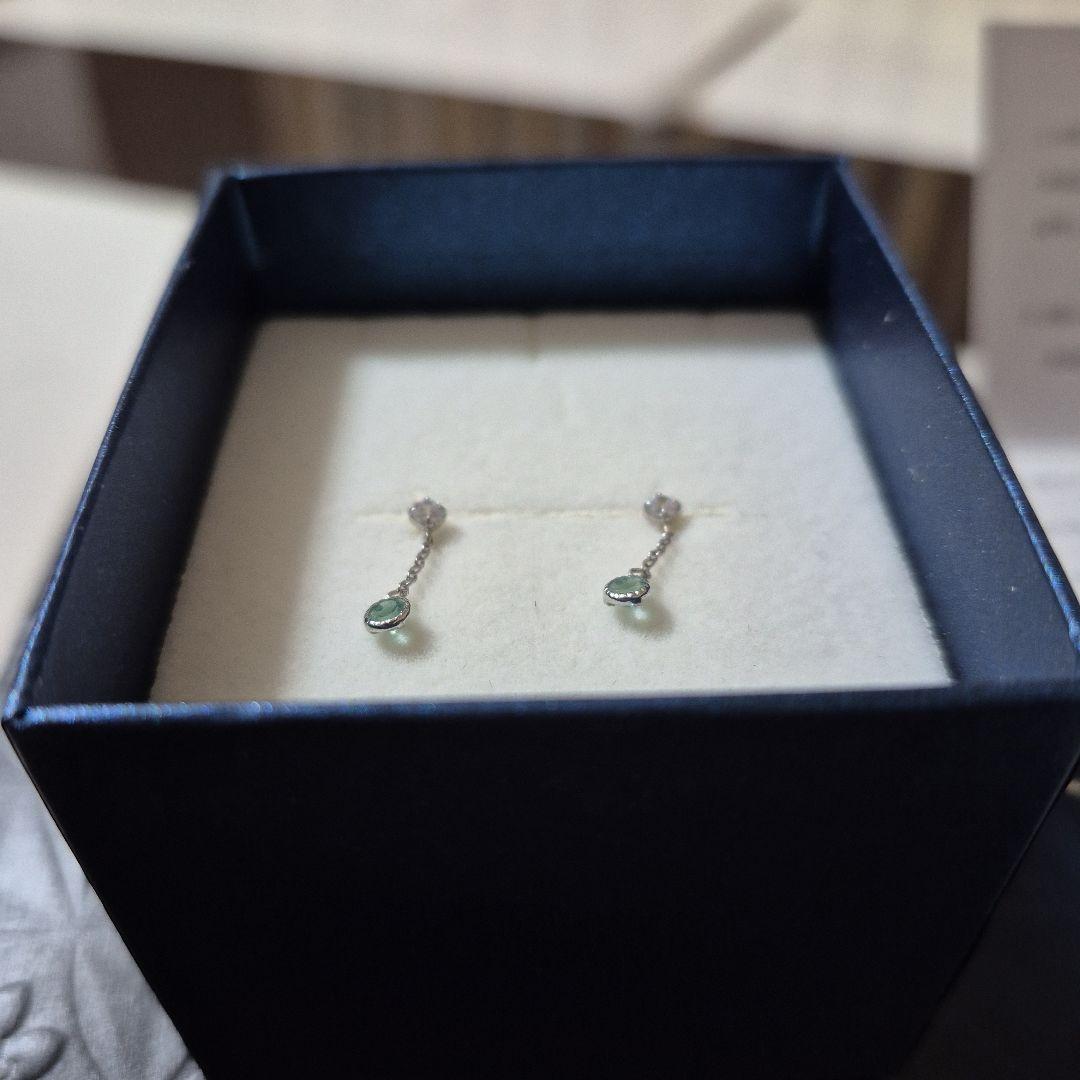 festaria エメラルド ピアス k10WG