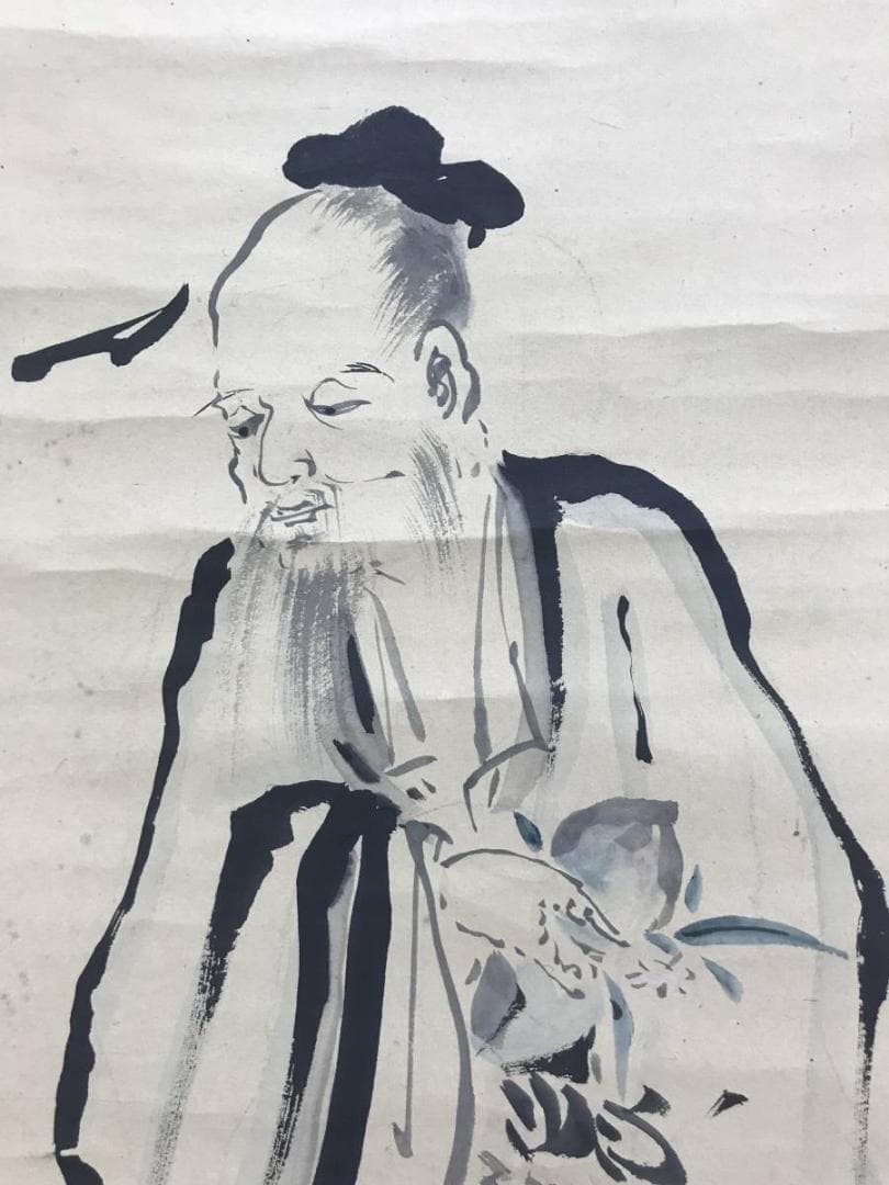 真作/狩野岑信/桃仙人花鳥図/東方朔/尾長鳥図/三幅対/名家伝来/AE-205